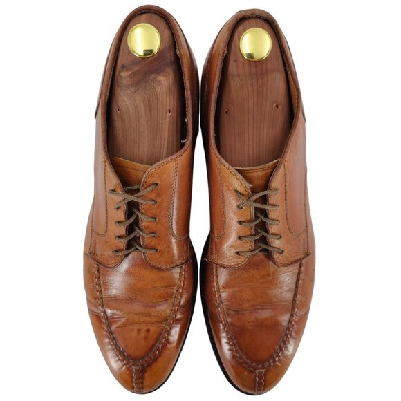Alden 962 Norwegian Front Blucher Burnished Tan Calf Leather Mens 11 Dress Shoes - Picture 11 of 12